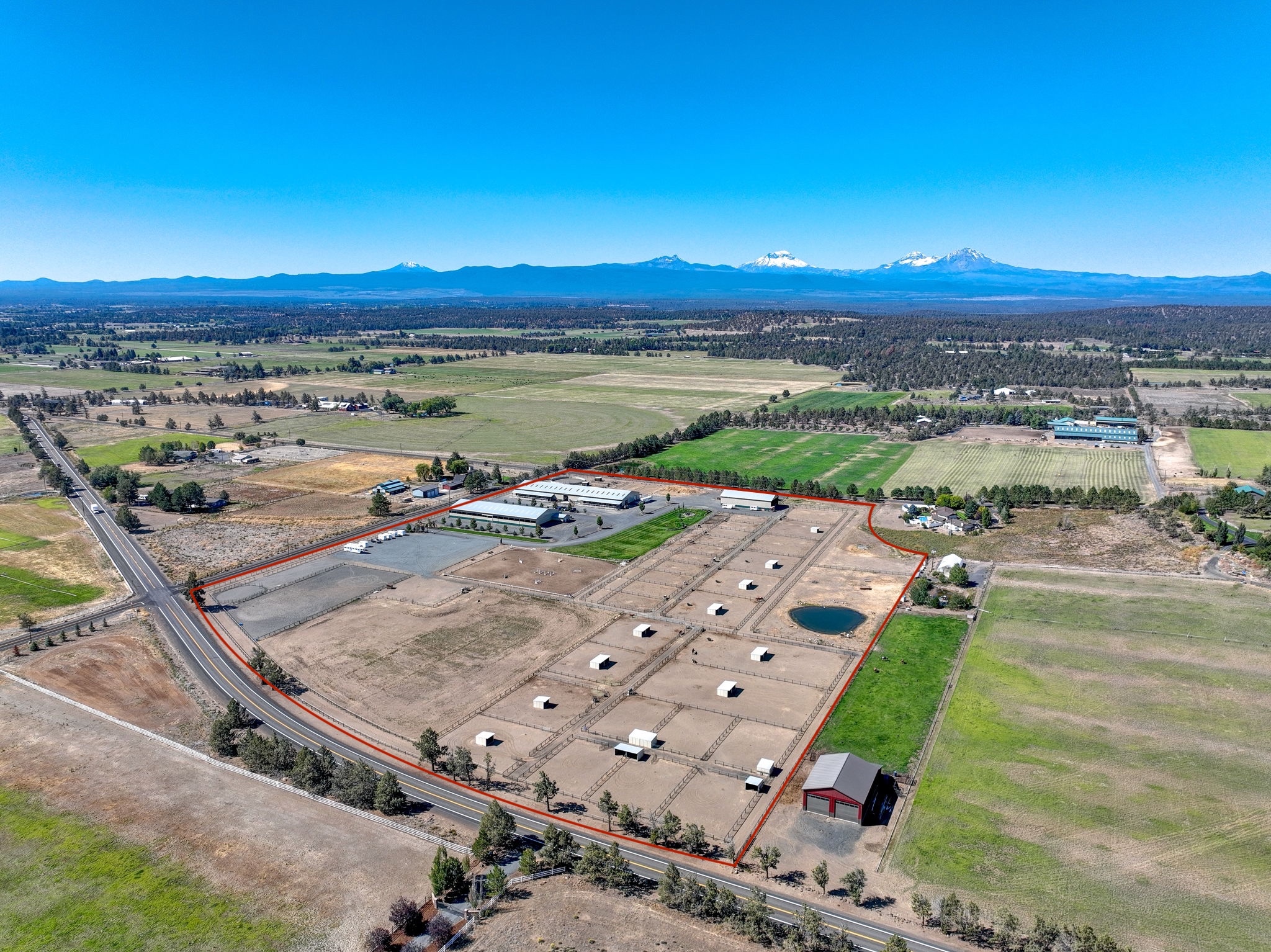 Aerial view with Cascade mountain views
